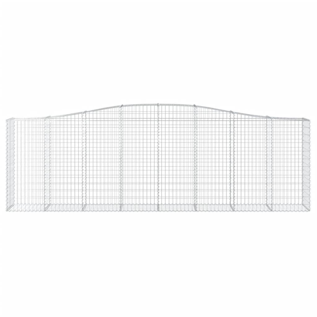 vidaXL Arched Gabion Baskets 15 pcs 400x50x120/140 cm Galvanised Iron