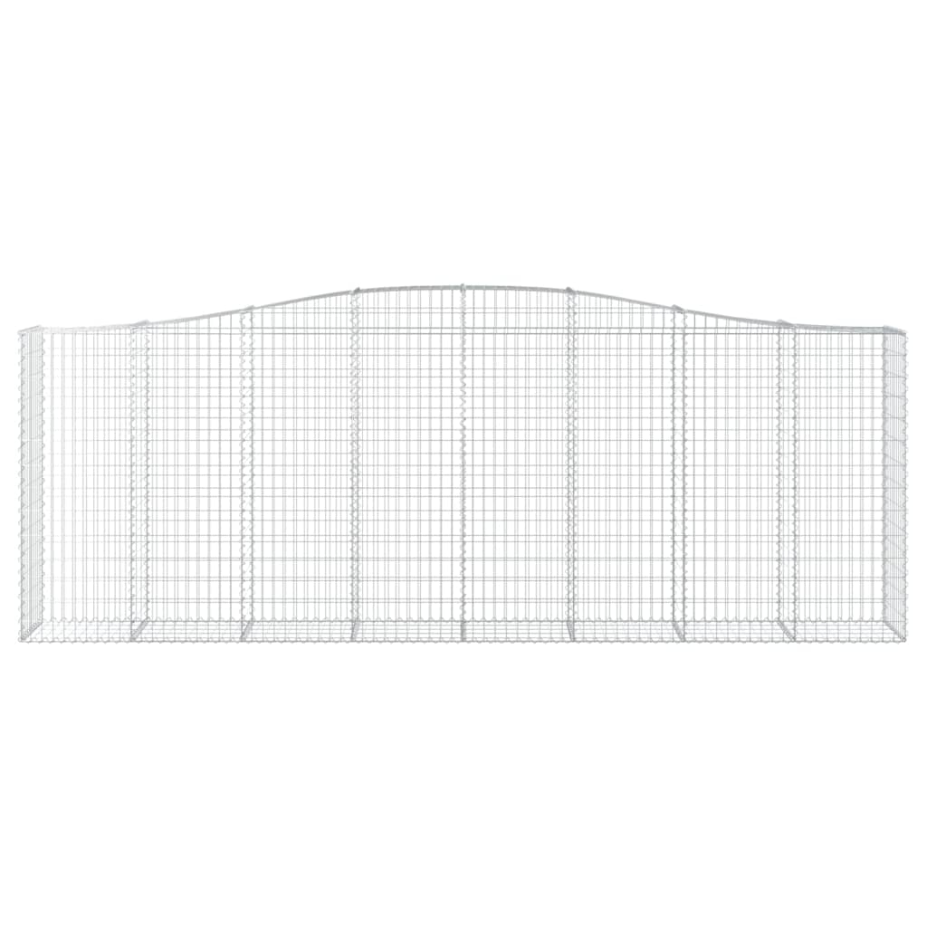 vidaXL Arched Gabion Baskets 8 pcs 400x50x140/160 cm Galvanised Iron