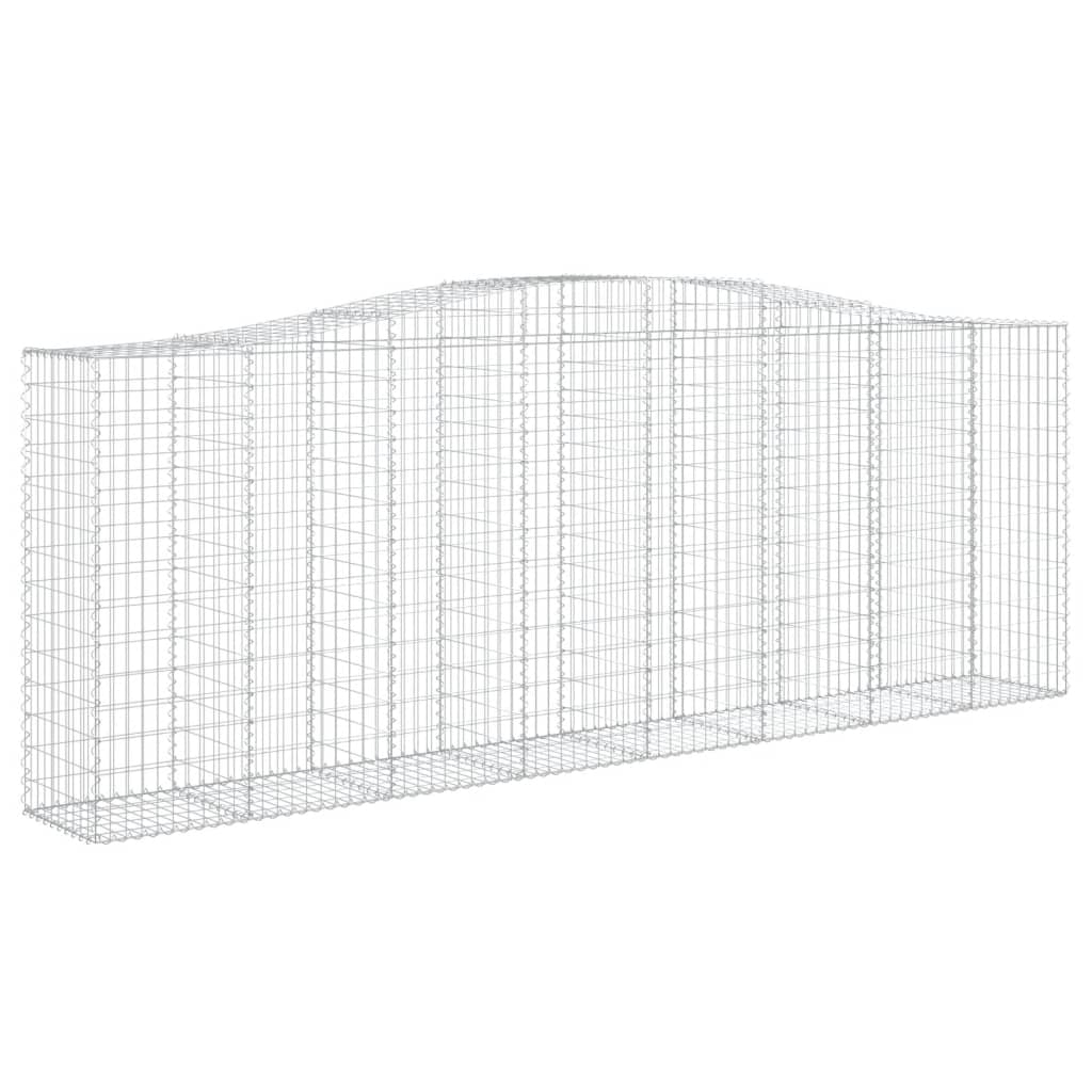 vidaXL Arched Gabion Baskets 9 pcs 400x50x140/160 cm Galvanised Iron