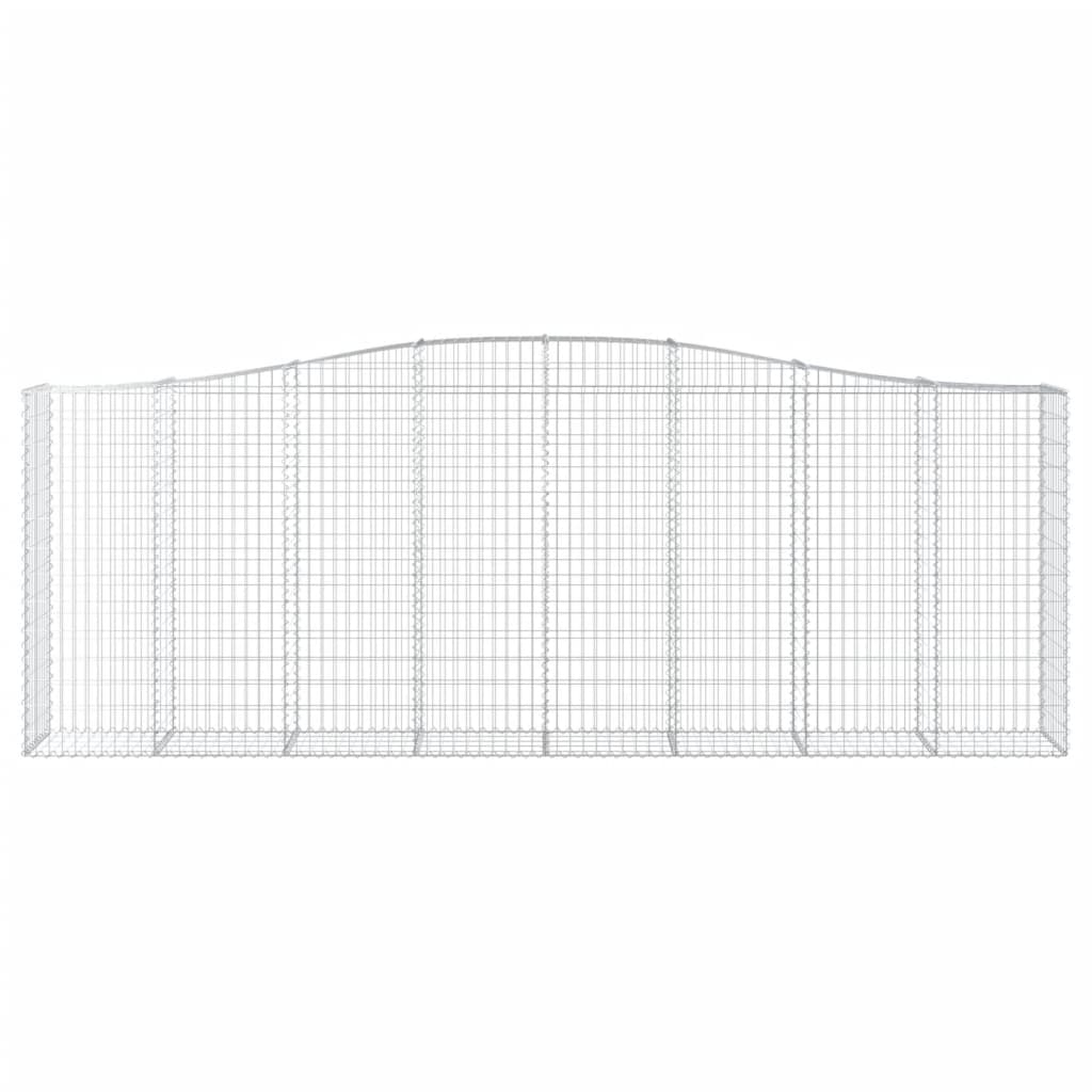 vidaXL Arched Gabion Baskets 9 pcs 400x50x140/160 cm Galvanised Iron