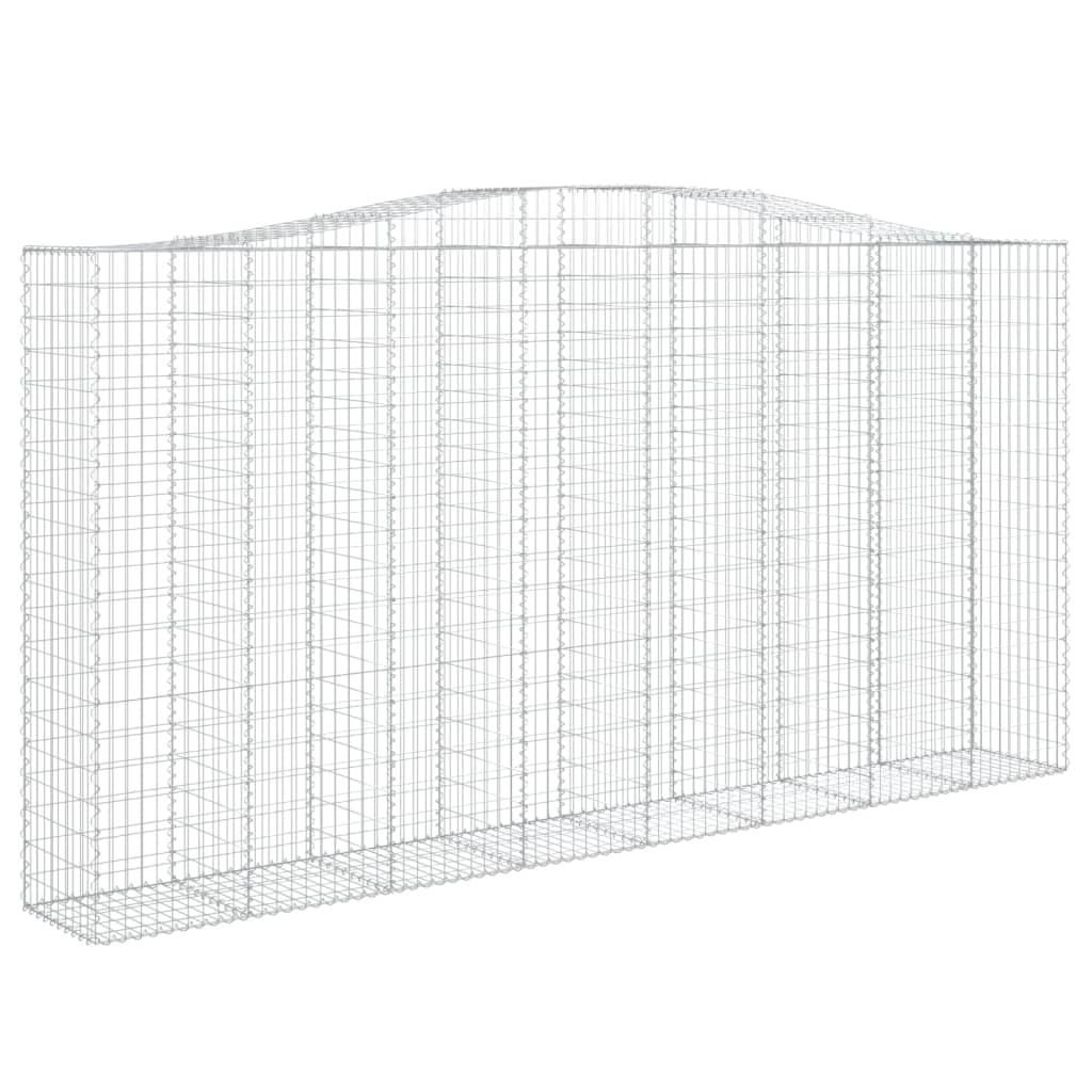 vidaXL Arched Gabion Baskets 10 pcs 400x50x200/220 cm Galvanised Iron