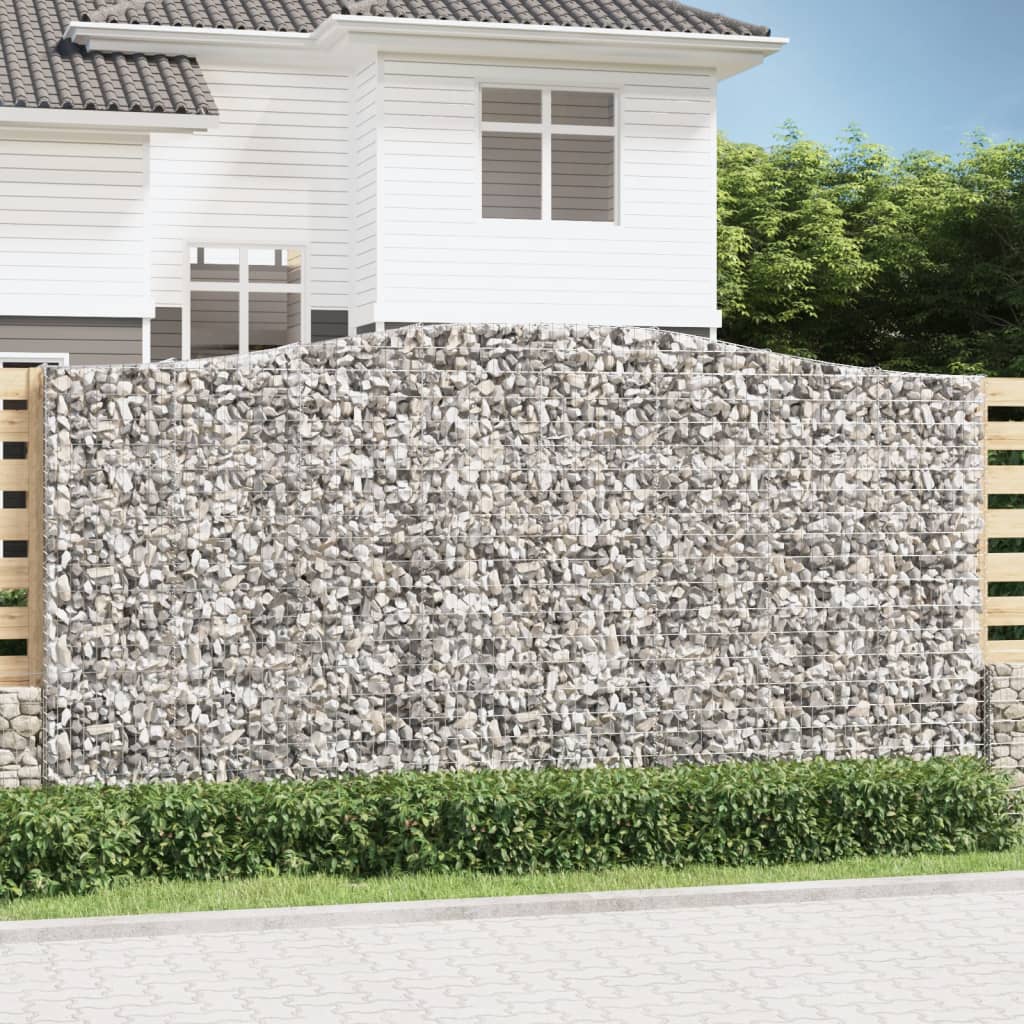 vidaXL Arched Gabion Baskets 10 pcs 400x50x200/220 cm Galvanised Iron