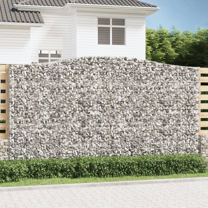vidaXL Arched Gabion Baskets 7 pcs 400x50x220/240 cm Galvanised Iron