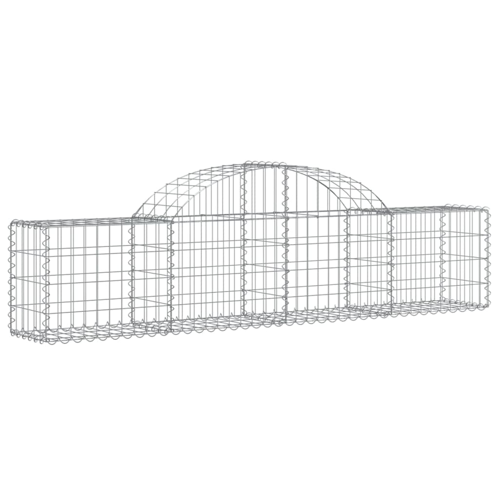 vidaXL Arched Gabion Baskets 5 pcs 200x30x40/60 cm Galvanised Iron