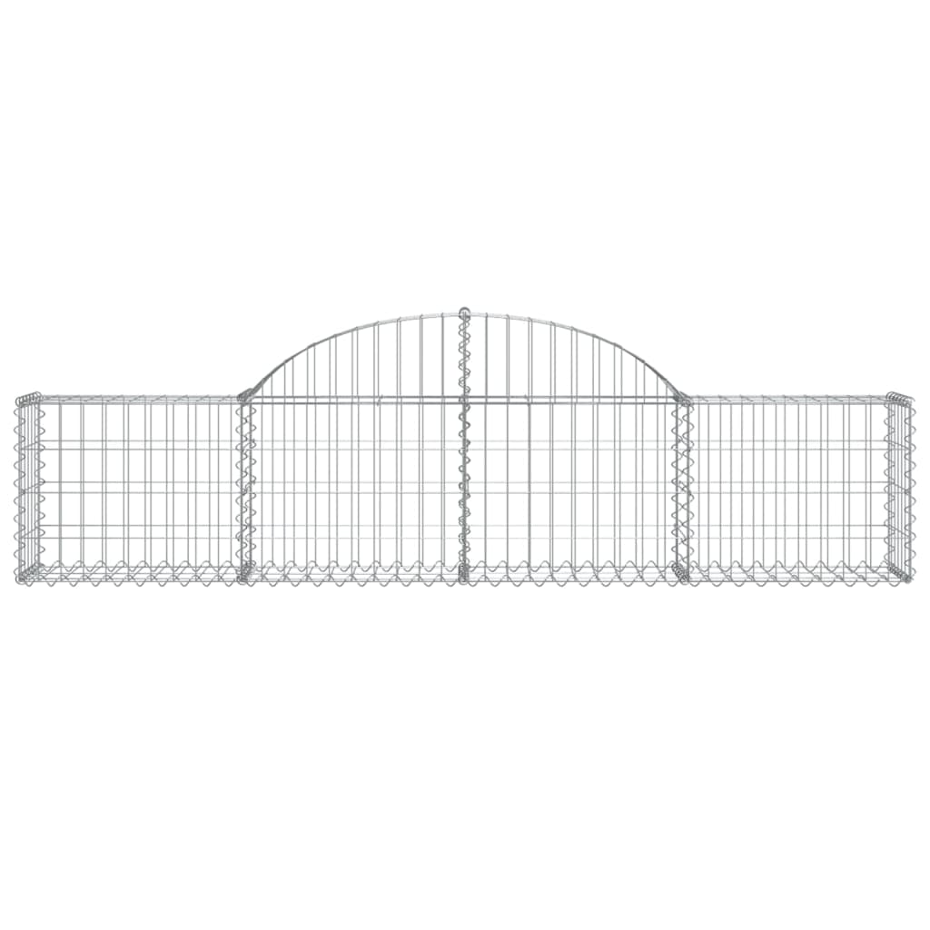 vidaXL Arched Gabion Baskets 5 pcs 200x30x40/60 cm Galvanised Iron