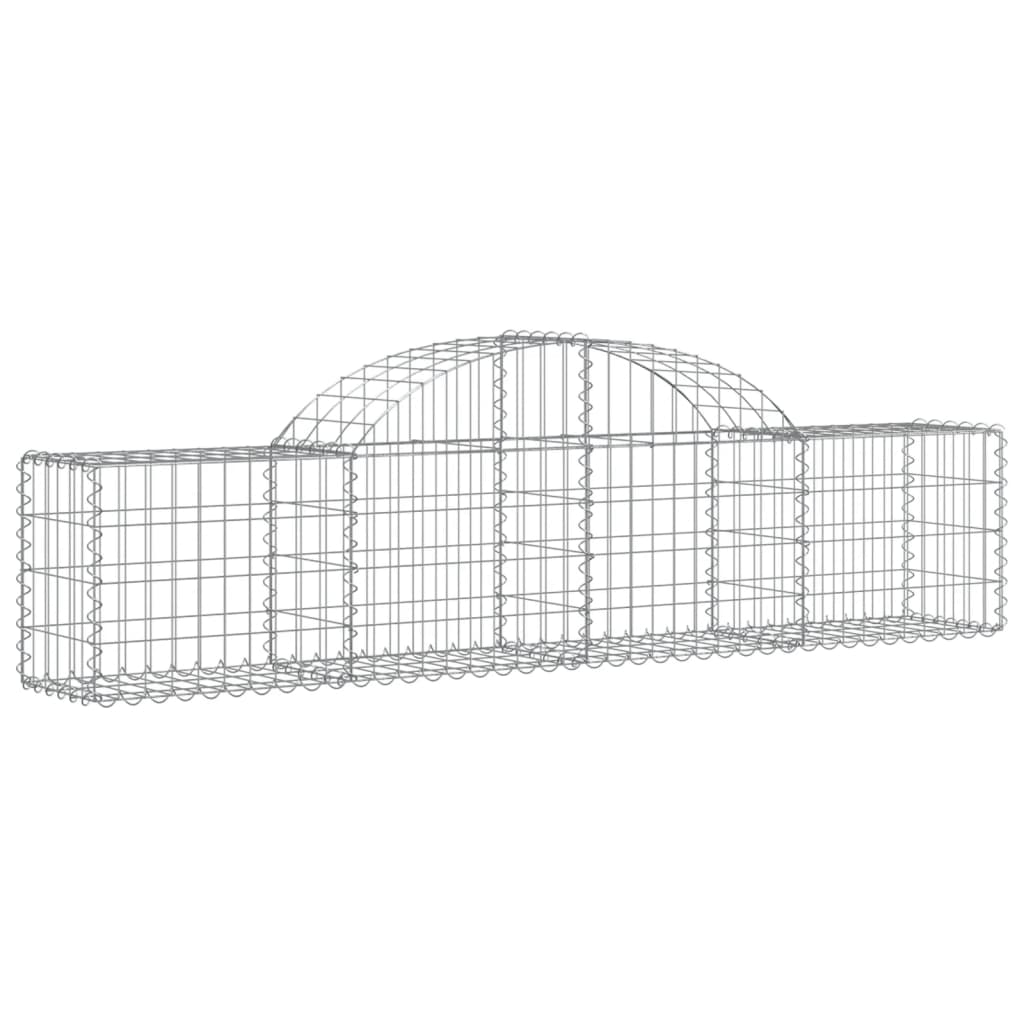 vidaXL Arched Gabion Baskets 8 pcs 200x30x40/60 cm Galvanised Iron