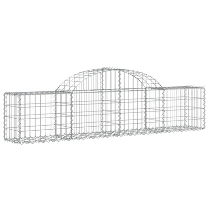 vidaXL Arched Gabion Baskets 8 pcs 200x30x40/60 cm Galvanised Iron