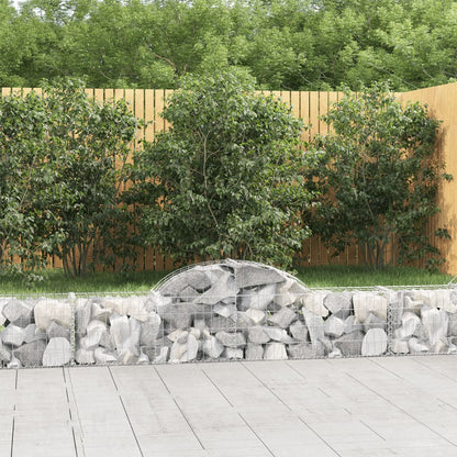 vidaXL Arched Gabion Baskets 10 pcs 200x30x40/60 cm Galvanised Iron