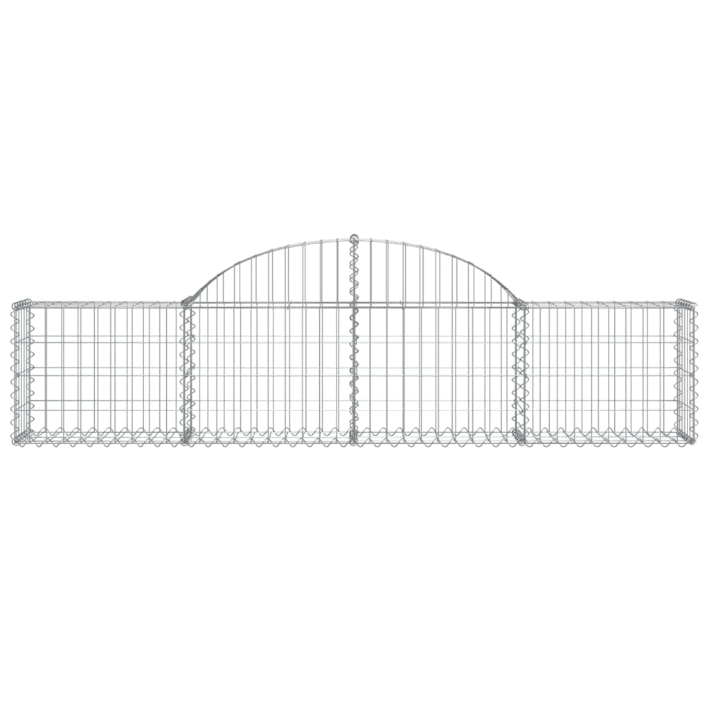 vidaXL Arched Gabion Baskets 13 pcs 200x30x40/60 cm Galvanised Iron