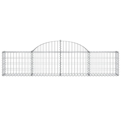 vidaXL Arched Gabion Baskets 13 pcs 200x30x40/60 cm Galvanised Iron