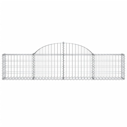 vidaXL Arched Gabion Baskets 15 pcs 200x30x40/60 cm Galvanised Iron