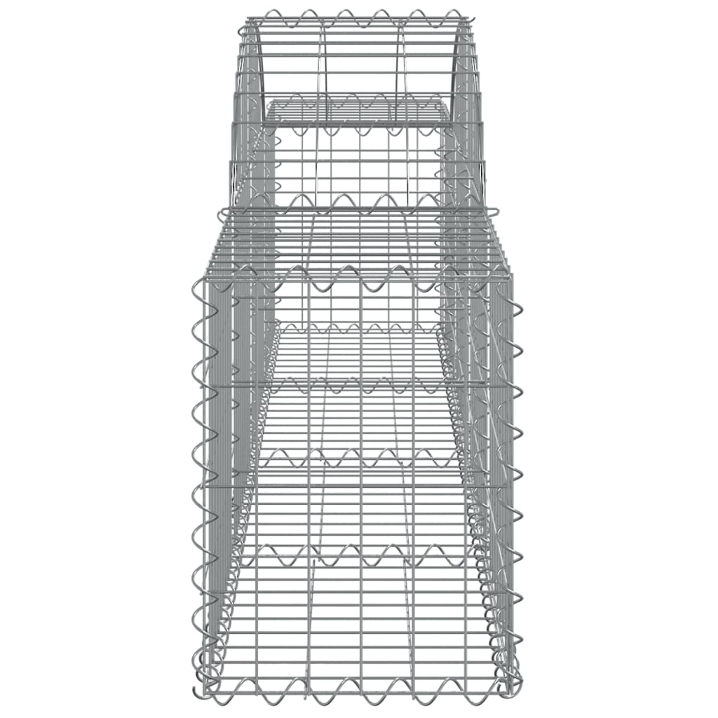 vidaXL Arched Gabion Baskets 15 pcs 200x30x40/60 cm Galvanised Iron