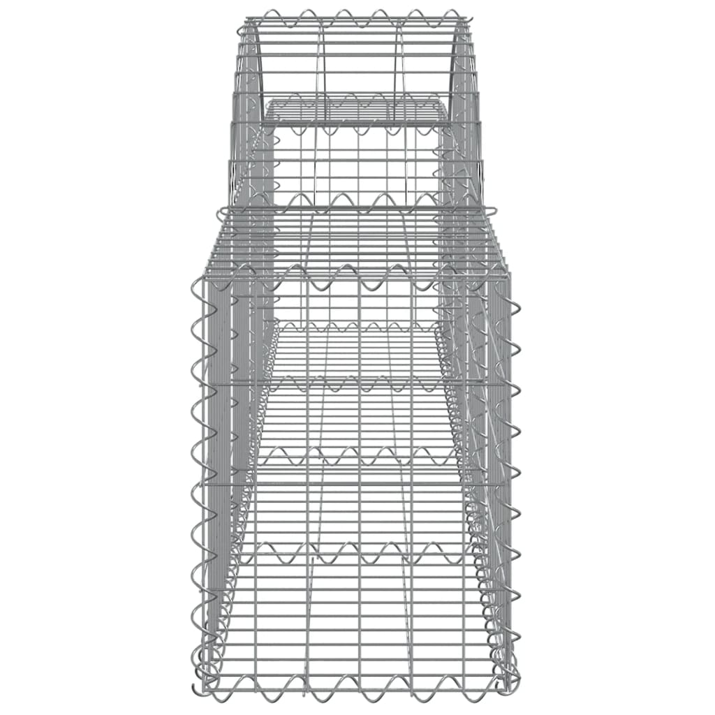 vidaXL Arched Gabion Baskets 18 pcs 200x30x40/60 cm Galvanised Iron