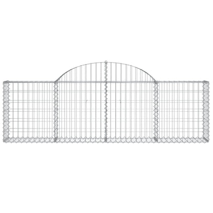vidaXL Arched Gabion Baskets 2 pcs 200x30x60/80 cm Galvanised Iron