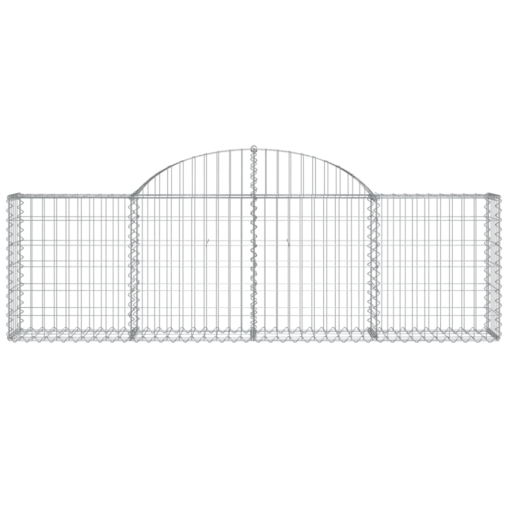 vidaXL Arched Gabion Baskets 7 pcs 200x30x60/80 cm Galvanised Iron