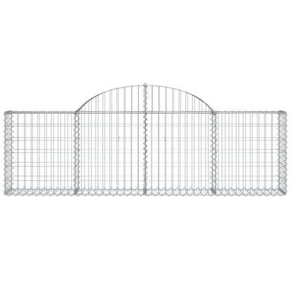 vidaXL Arched Gabion Baskets 7 pcs 200x30x60/80 cm Galvanised Iron