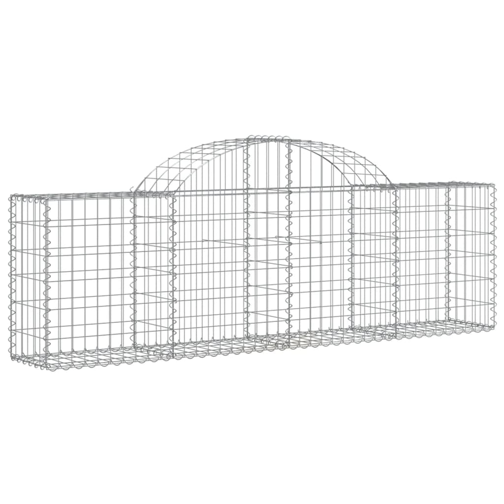 vidaXL Arched Gabion Baskets 14 pcs 200x30x60/80 cm Galvanised Iron