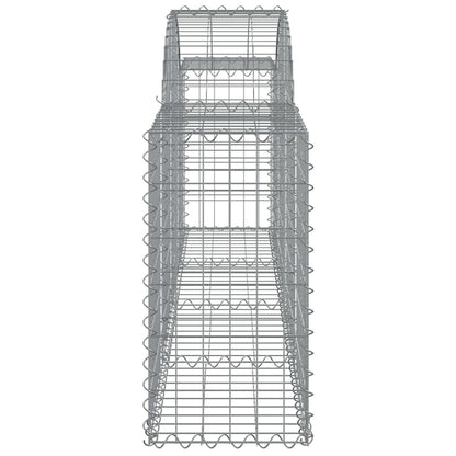 vidaXL Arched Gabion Baskets 14 pcs 200x30x60/80 cm Galvanised Iron