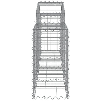 vidaXL Arched Gabion Baskets 15 pcs 200x30x60/80 cm Galvanised Iron