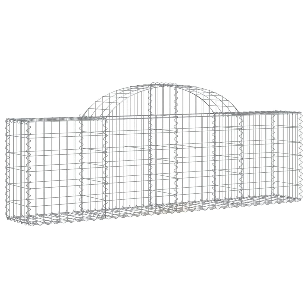vidaXL Arched Gabion Baskets 20 pcs 200x30x60/80 cm Galvanised Iron