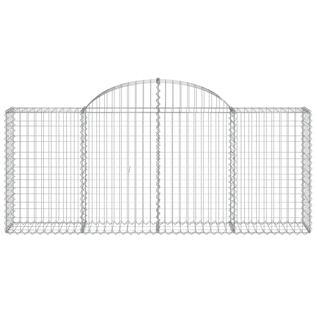 vidaXL Arched Gabion Baskets 2 pcs 200x30x80/100 cm Galvanised Iron
