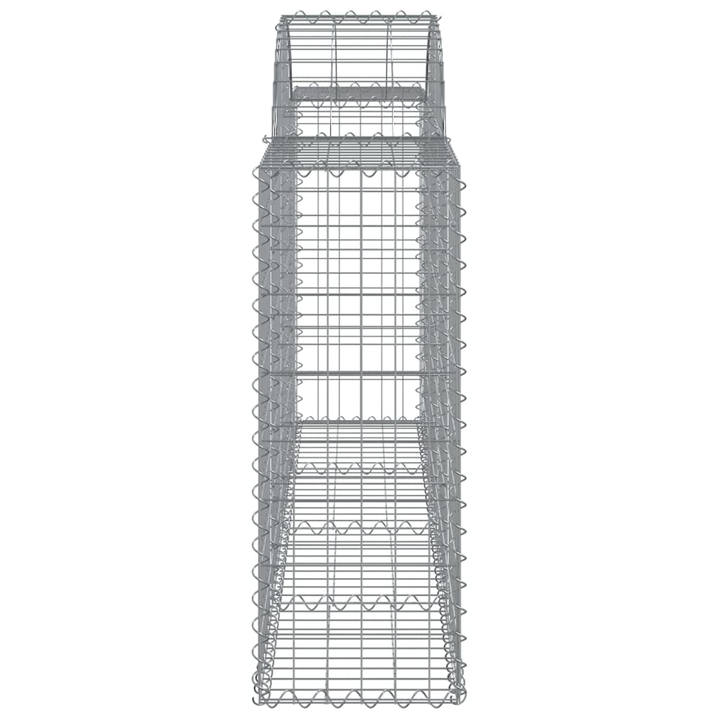 vidaXL Arched Gabion Baskets 2 pcs 200x30x80/100 cm Galvanised Iron