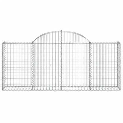 vidaXL Arched Gabion Baskets 5 pcs 200x30x80/100 cm Galvanised Iron