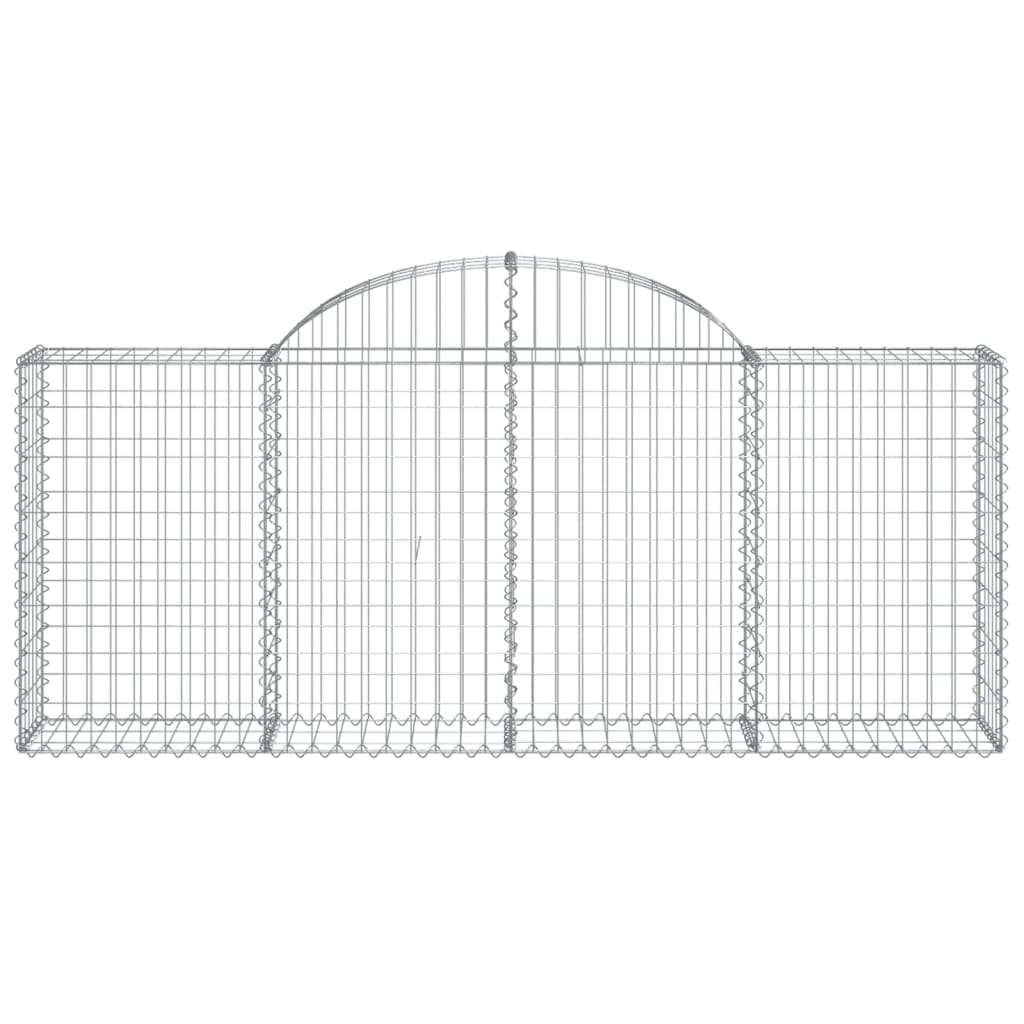 vidaXL Arched Gabion Baskets 12 pcs 200x30x80/100 cm Galvanised Iron
