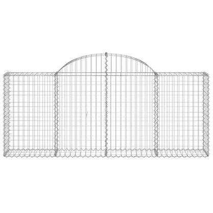 vidaXL Arched Gabion Baskets 12 pcs 200x30x80/100 cm Galvanised Iron