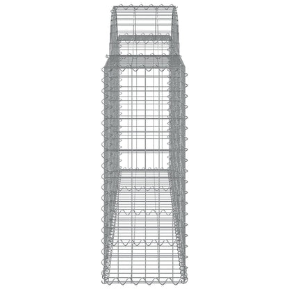vidaXL Arched Gabion Baskets 12 pcs 200x30x80/100 cm Galvanised Iron