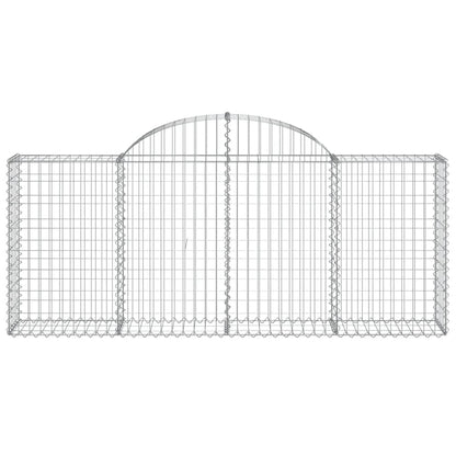 vidaXL Arched Gabion Baskets 13 pcs 200x30x80/100 cm Galvanised Iron