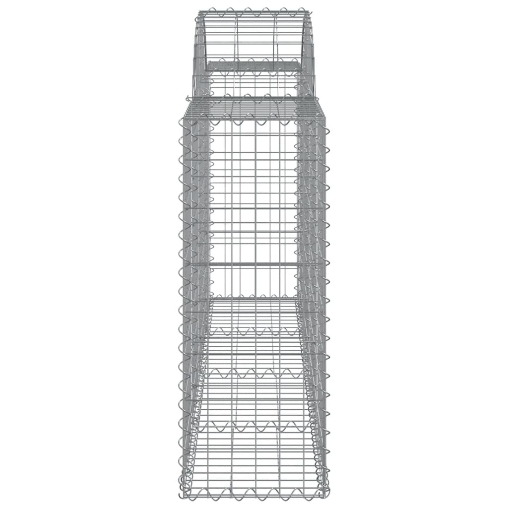 vidaXL Arched Gabion Baskets 13 pcs 200x30x80/100 cm Galvanised Iron