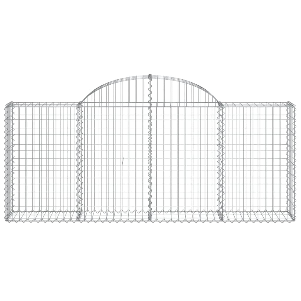 vidaXL Arched Gabion Baskets 14 pcs 200x30x80/100 cm Galvanised Iron