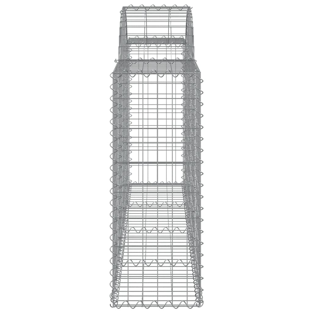 vidaXL Arched Gabion Baskets 14 pcs 200x30x80/100 cm Galvanised Iron