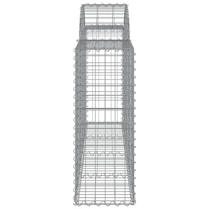 vidaXL Arched Gabion Baskets 14 pcs 200x30x80/100 cm Galvanised Iron
