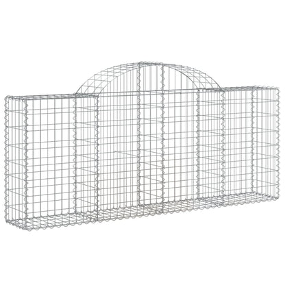 vidaXL Arched Gabion Baskets 18 pcs 200x30x80/100 cm Galvanised Iron
