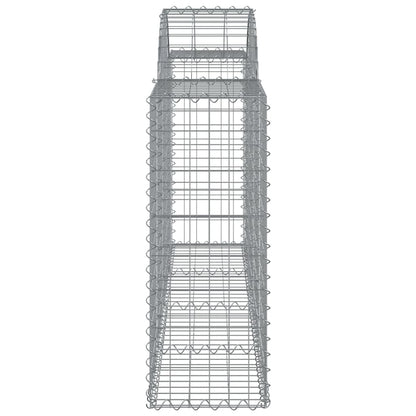vidaXL Arched Gabion Baskets 40 pcs 200x30x80/100 cm Galvanised Iron
