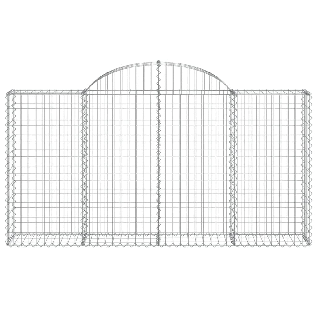 vidaXL Arched Gabion Baskets 5 pcs 200x30x100/120 cm Galvanised Iron