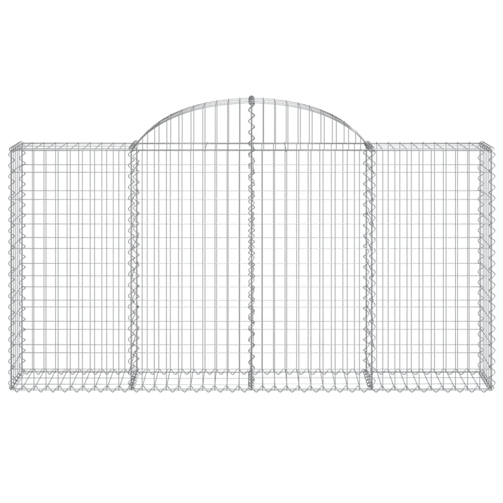 vidaXL Arched Gabion Baskets 7 pcs 200x30x100/120 cm Galvanised Iron