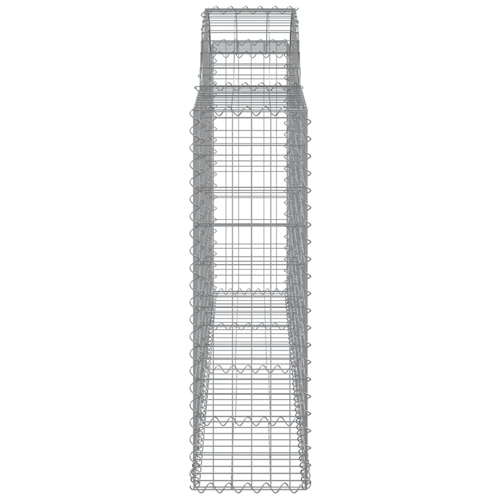 vidaXL Arched Gabion Baskets 7 pcs 200x30x100/120 cm Galvanised Iron