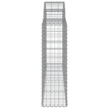 vidaXL Arched Gabion Baskets 7 pcs 200x30x100/120 cm Galvanised Iron