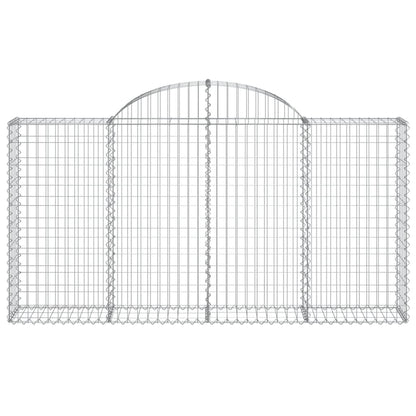 vidaXL Arched Gabion Baskets 8 pcs 200x30x100/120 cm Galvanised Iron