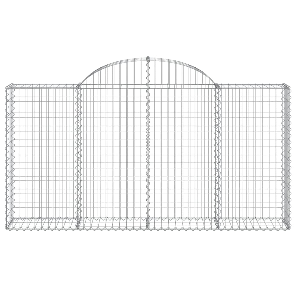 vidaXL Arched Gabion Baskets 10 pcs 200x30x100/120 cm Galvanised Iron