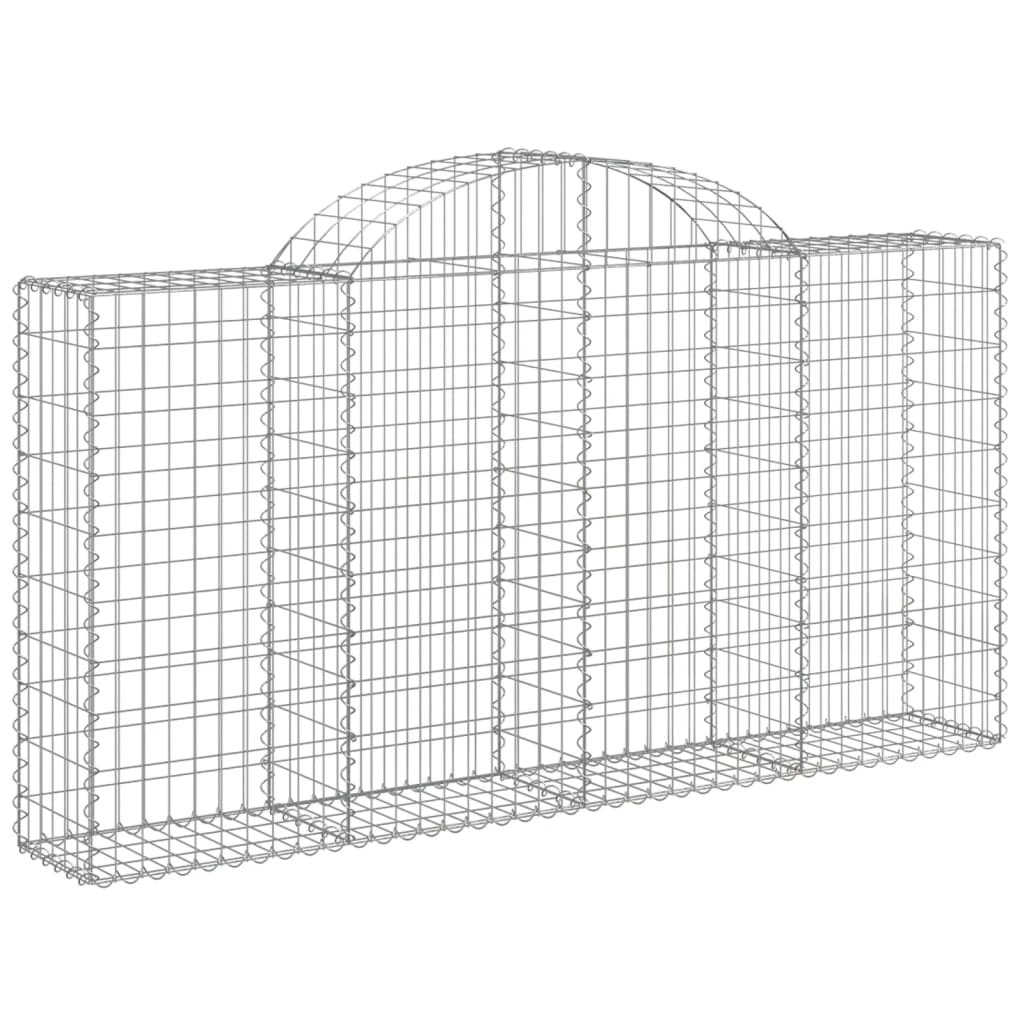 vidaXL Arched Gabion Baskets 12 pcs 200x30x100/120 cm Galvanised Iron