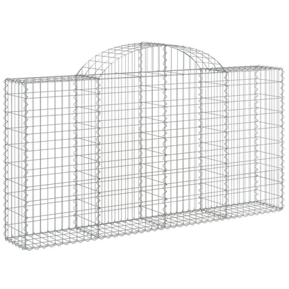 vidaXL Arched Gabion Baskets 12 pcs 200x30x100/120 cm Galvanised Iron
