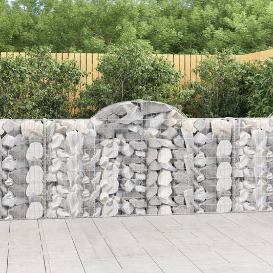 vidaXL Arched Gabion Baskets 12 pcs 200x30x100/120 cm Galvanised Iron