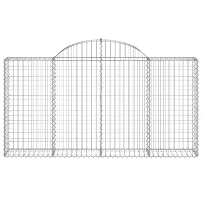 vidaXL Arched Gabion Baskets 13 pcs 200x30x100/120 cm Galvanised Iron