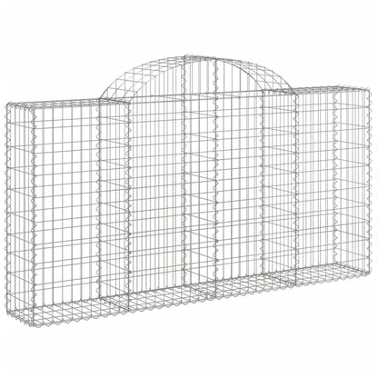 vidaXL Arched Gabion Baskets 14 pcs 200x30x100/120 cm Galvanised Iron