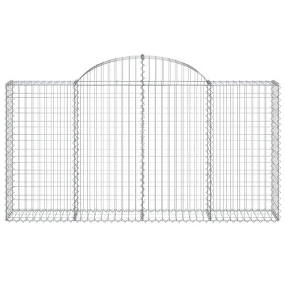 vidaXL Arched Gabion Baskets 14 pcs 200x30x100/120 cm Galvanised Iron