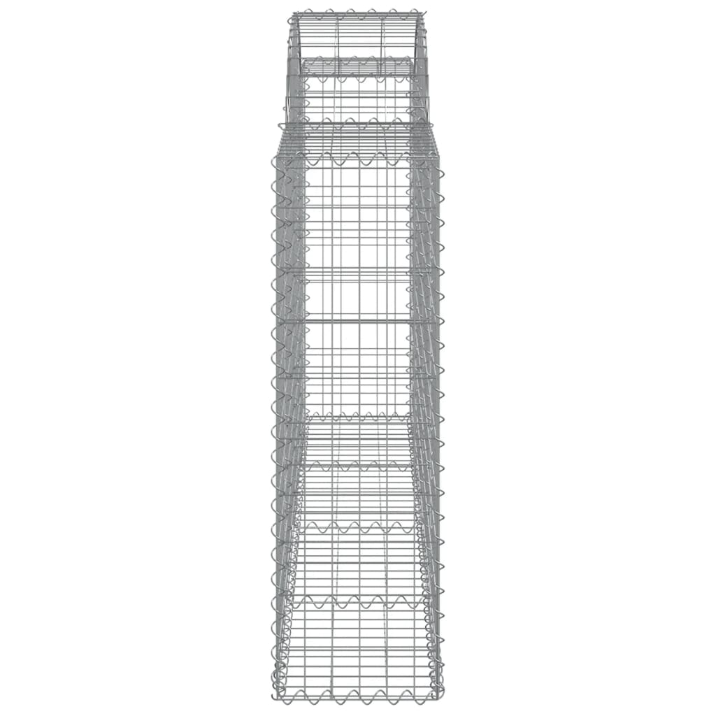 vidaXL Arched Gabion Baskets 14 pcs 200x30x100/120 cm Galvanised Iron